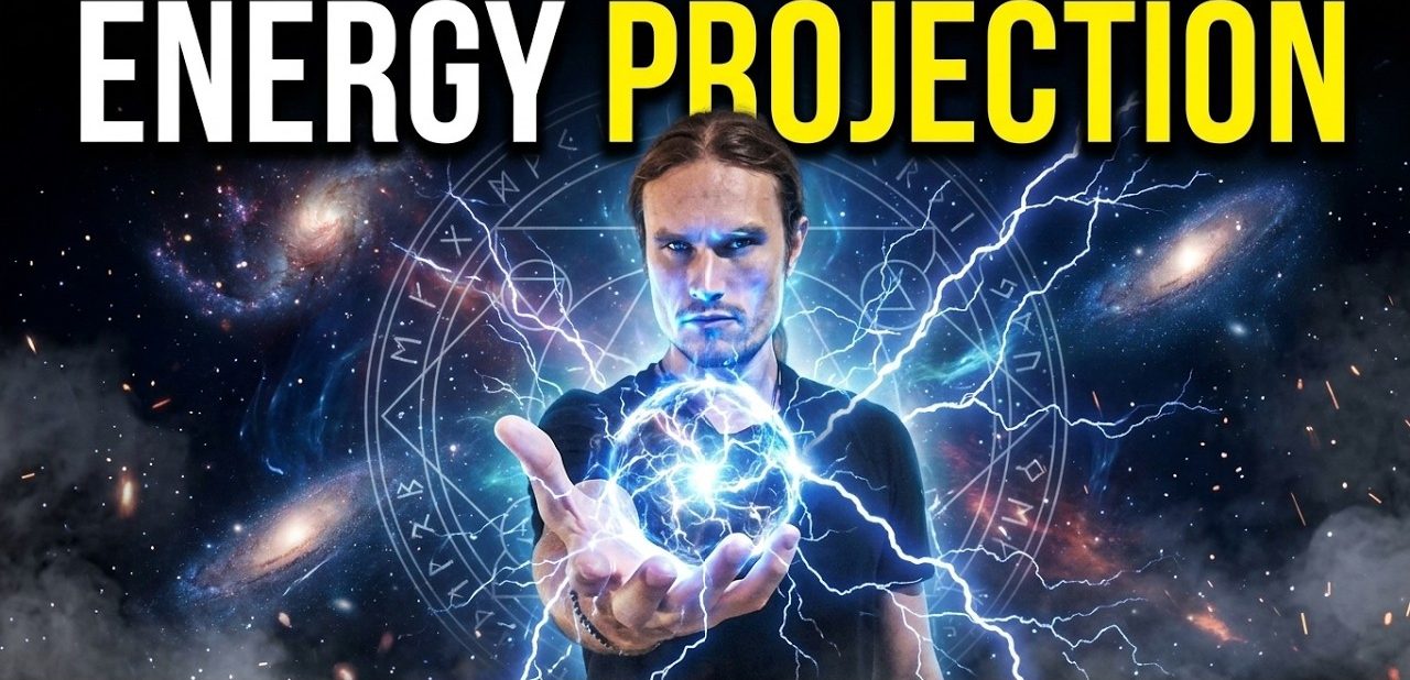 Igor holding a ball of light, with the words Energy Projection